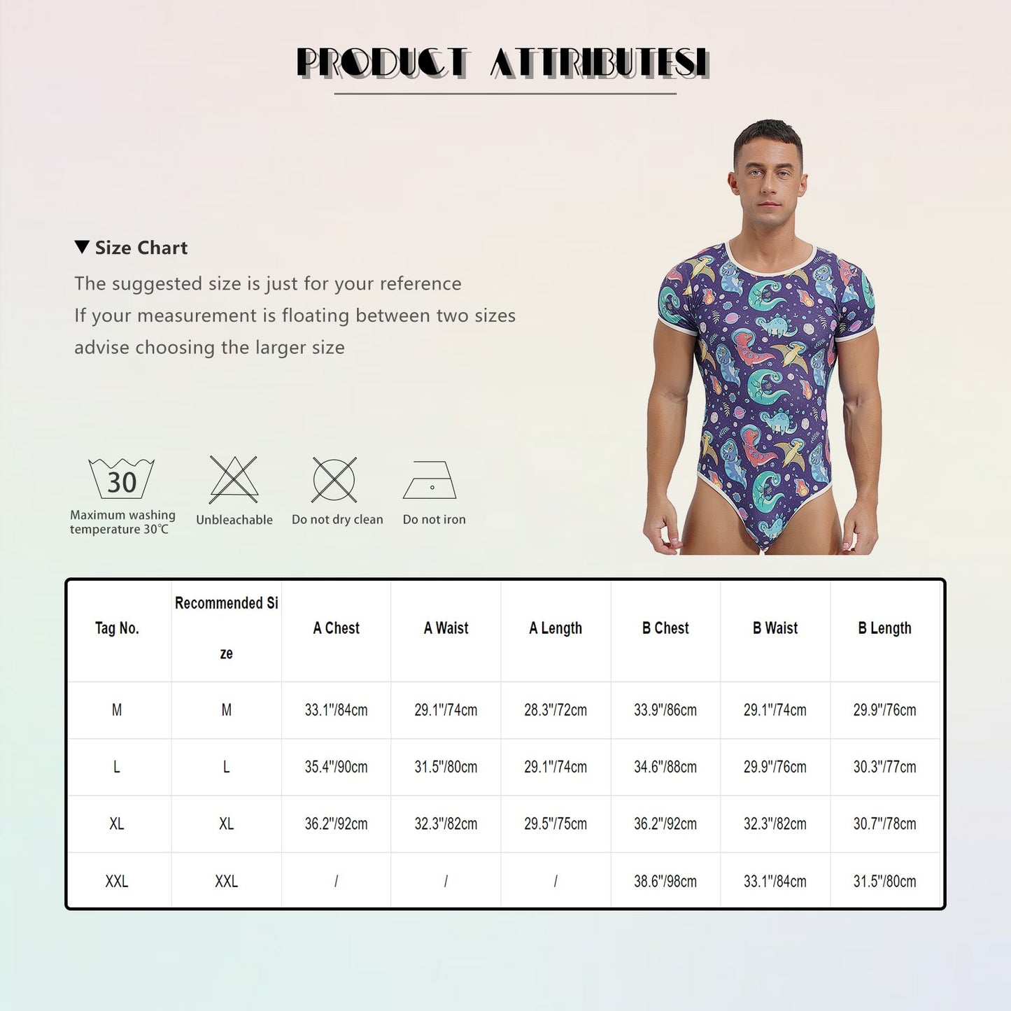 Mens Cute Cartoon Print Bodysuit Sissy Pajamas Short Sleeve Buttoned Crotch Diaper Rompers Gay Male Onesies Sleepwear Loungewear