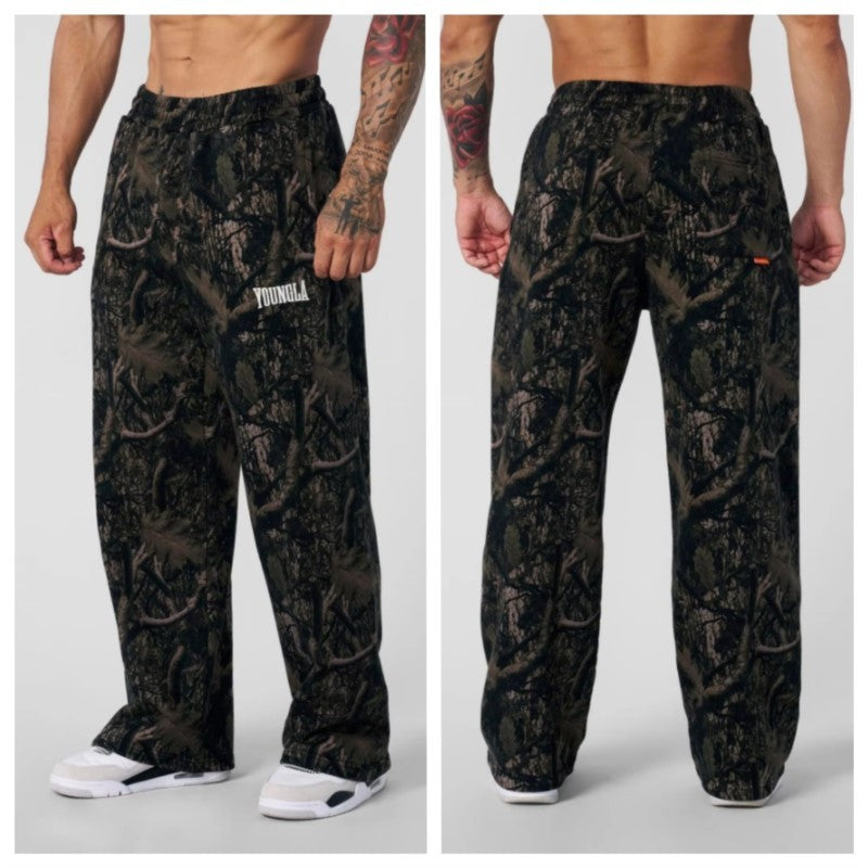 new Young American trendy sweatpants collaboration anime joggers cotton terry print wide-leg casual pants hip-hop street pants
