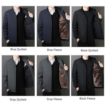 BROWON Brand Winter Jacket Men 2025 Autumn Solid Color Plush and Thick Coats Men Plus Size 8xl Stand Collar Warm Men Clothing