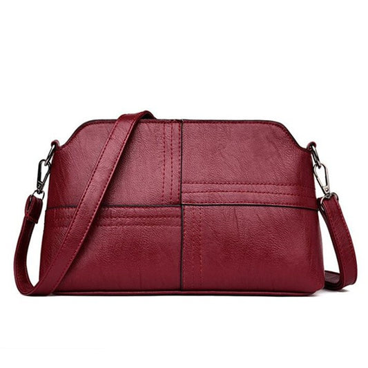 Vintage PU Leather Ladies Messenger Bags Small Splicing Handbag Luxury Design Shoulder Bag for Women Shopper Travel Totes