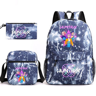 2026 KPop Demon Hunters Huntrix Print Student Backpack School Bags for Girls Pencil Case Set Anime Cartoon Girl'S Birthday Gift