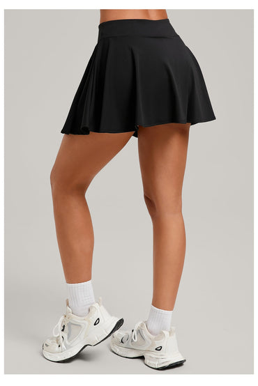 Women's Sports High Waisted Short Skirt Comfortable Breathable Belt Safety Pants and Pocket Tennis Workout Yoga Golf Mini Skirt