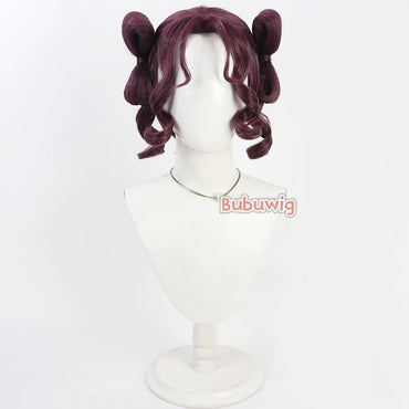 Bubuwig Synthetic Hair Shisui Cosplay Wigs The Apothecary Diaries Shisui 30cm Short Wavy Red Purple Ponytail Wig Heat Resistant