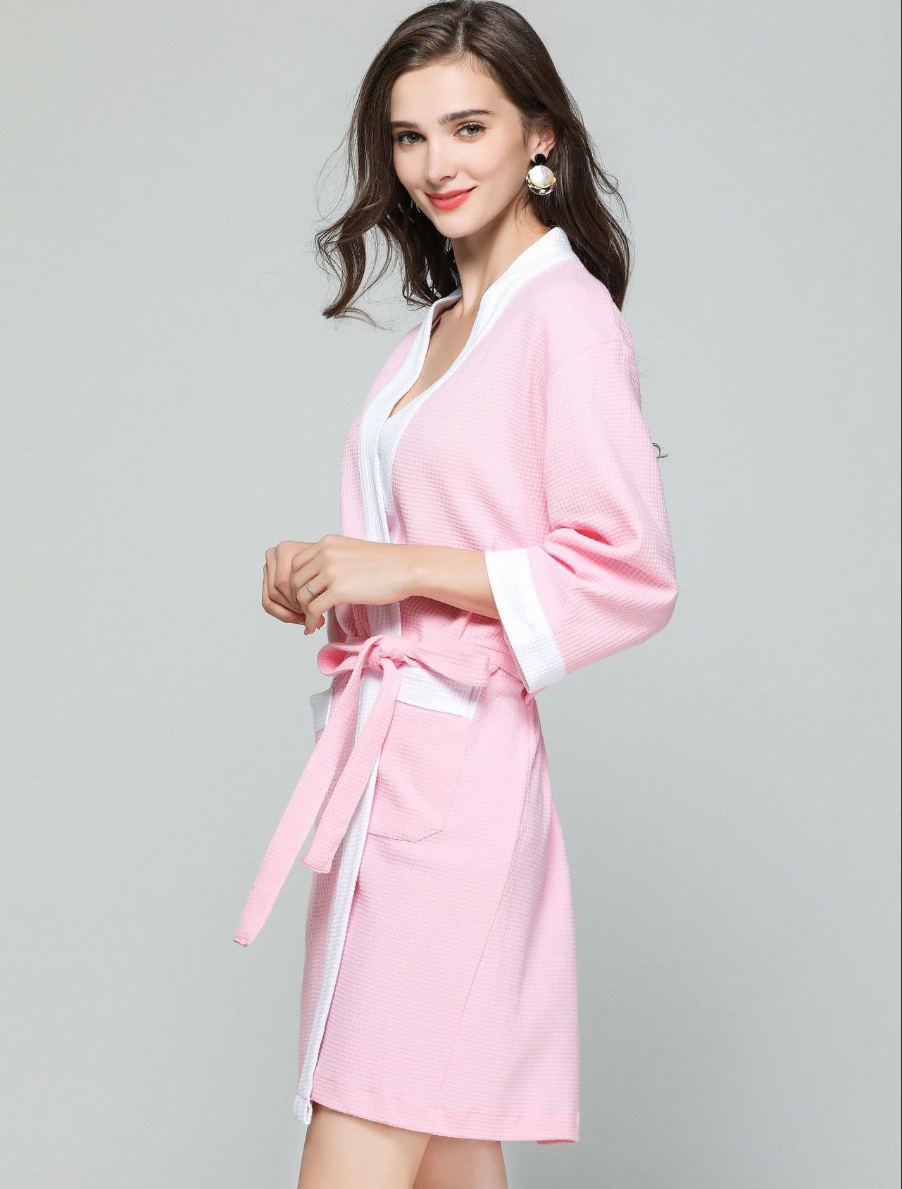 Cotton Waffle Men Kimono Bathrobe Gown Sleepwear Couple Black Robe Nightwear Loose Casual Sauna Yukata Spring Summer Home Wear