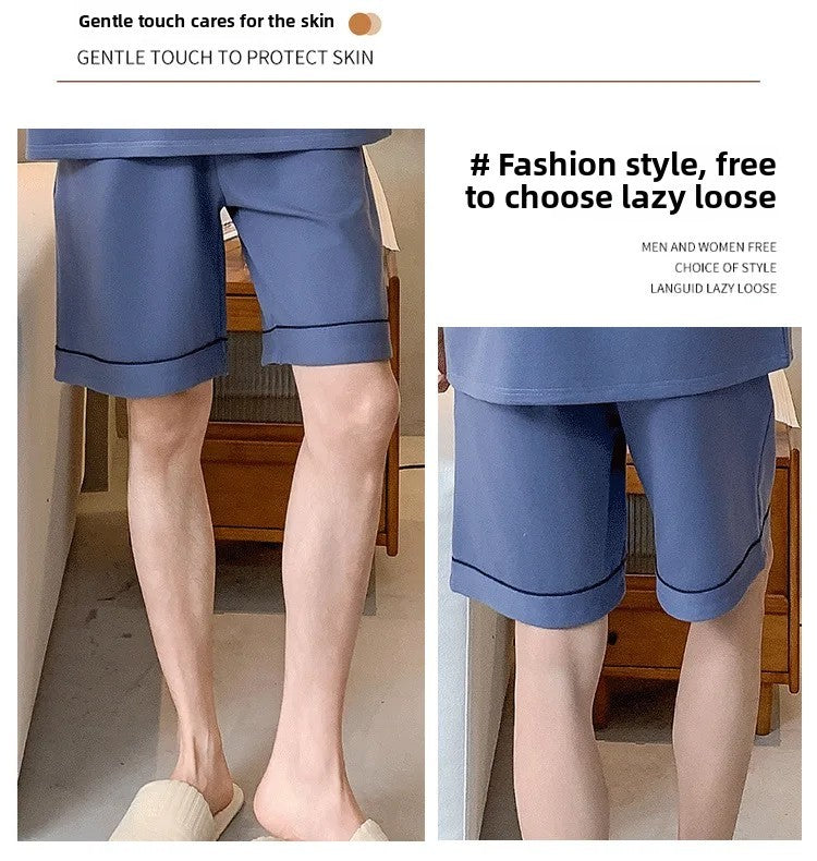 Summer Men's Loose Fit Short Pants Thin Cotton Sporty Comfortable Five-Point Home Leisure Pants Outerwear Big Size Sleepwear