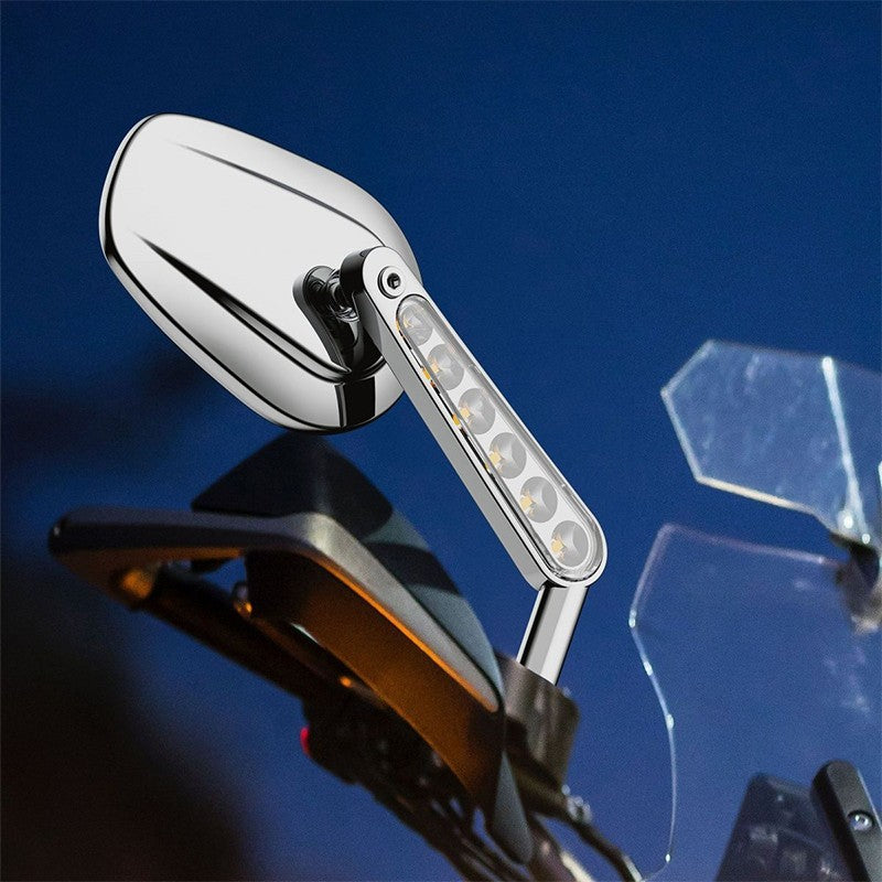 Espelhos retrovisores musculosos de motocicleta 8MM com piscas de LED para Harley VRSCF V-Rod 2009-2017 2016 2015 2014 1 Par Preto/Prata