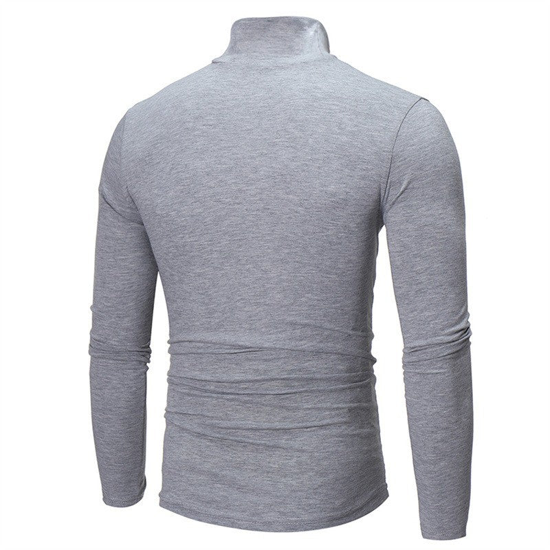 Thermal Underwear Tops Men Spring Clothes Thermal Shirt Autumn Men's Winter Tights High Neck Thin Slim Fit Long Sleeve T-shirt