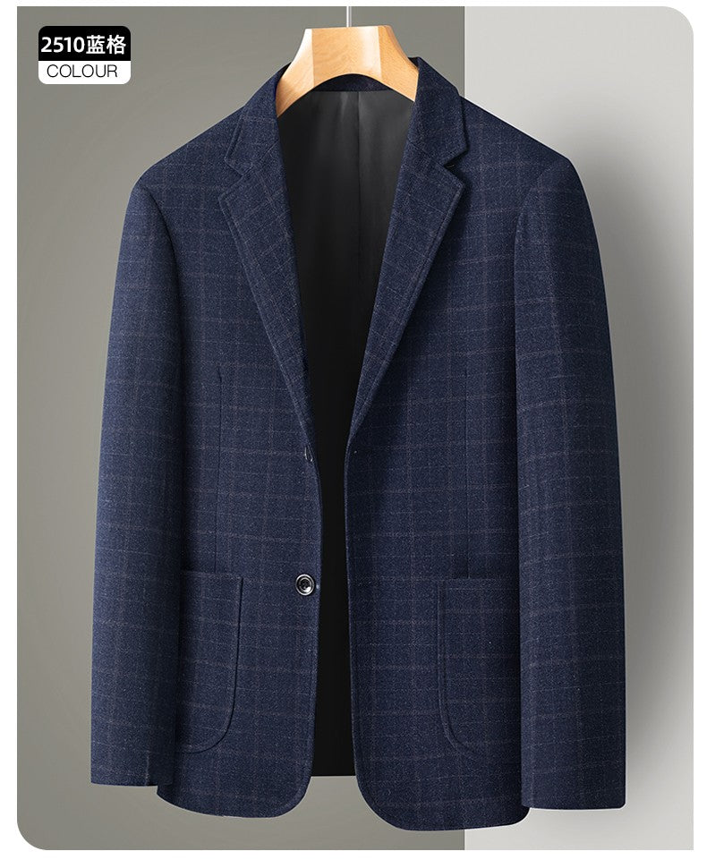 New Men's Blazer Fashion Middle-aged Business Casual Professional Wear Casual Loose British Style Sub-trend Four Seasons Suit
