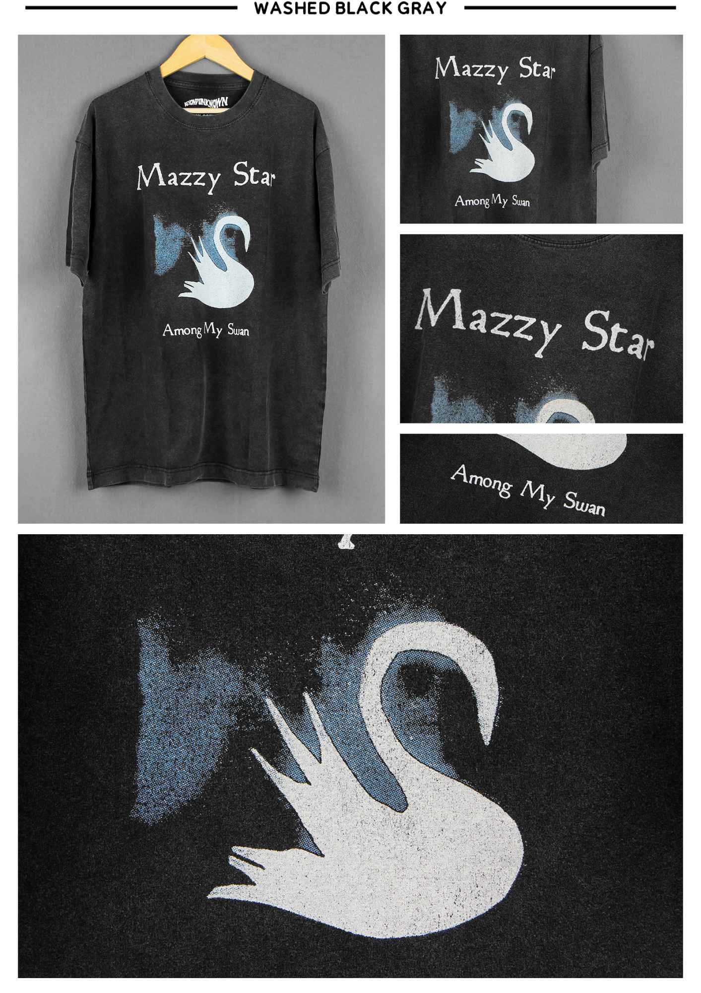 Mazzy Star T Shirt Among My Swan Psychedelic Rock Shoegaze Dream Pop Radiohead The Breeders Men's Long Sleeves Cotton Shirt