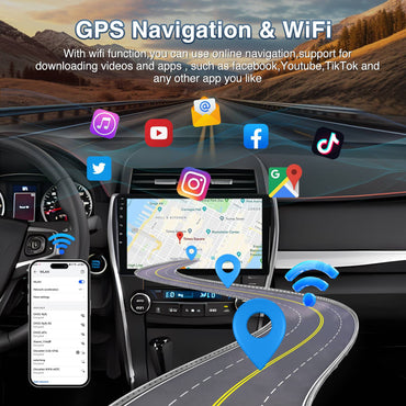 10.1 Inch Car Radio Stereo For 2012-2014 Toyota Camry Wireless CarPlay 1080P Android 13 GPS Navigation AHD Camera Microphone