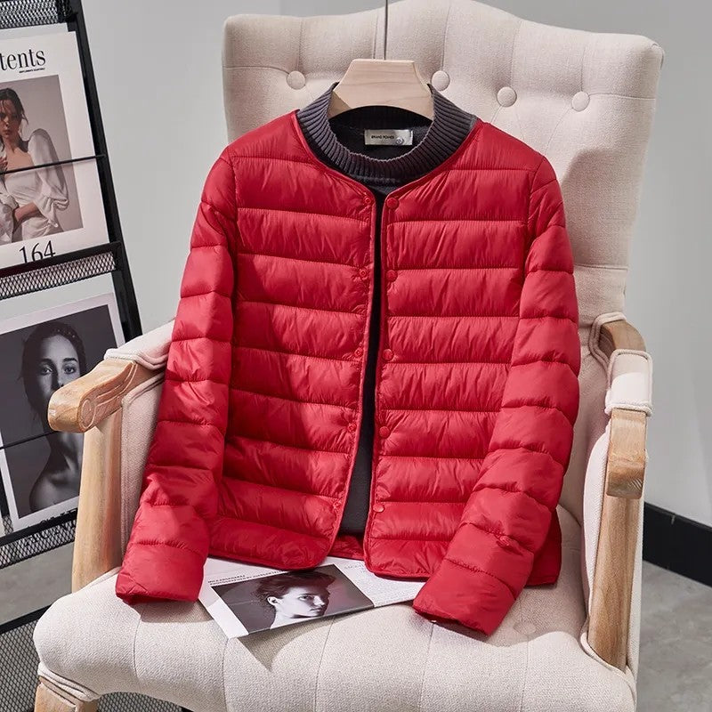 Women's Winter Parka 2025 Hooded Round Neck Down Cotton Jacket Ladies Korean Version Lightweight And Thin Loose Female Outerwear