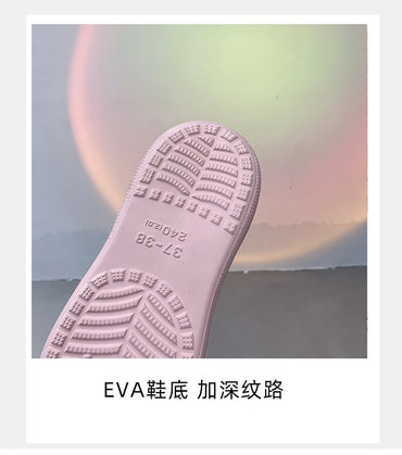 Fashion Diy Clogs Sandals Women 2024 Summer Chunky Platform Slippers Woman Thick Bottom Closed Toe Beach Slippers Mujer