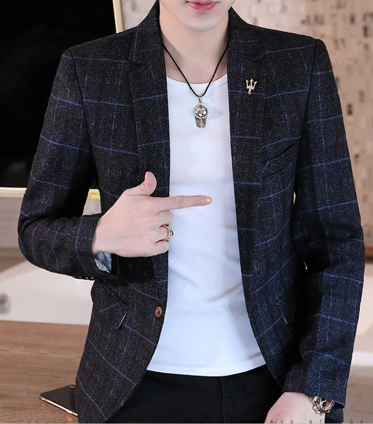 Men's Slim Fit Business Casual Shirt 2025 Korean Fashion Handsome All Seasons Polyester Boutique Style