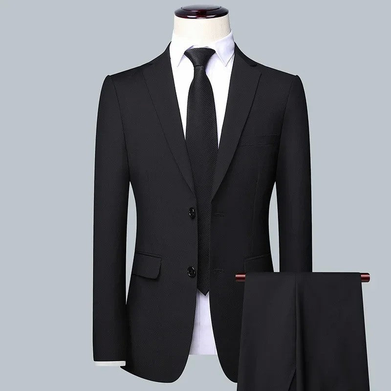 Suit Boutique Men's Fashion Business (Blazer+ Vest + Trousers) Gentleman's Wedding Casual Professional Formal Suit 3 Piece M-6XL