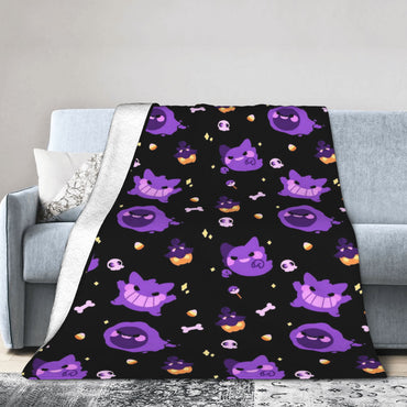 Gengar Blankets Super Warm Novelty Plush Bedding Throws For Girls Boys Couch Chair Flannel Bedspread Bed Cover