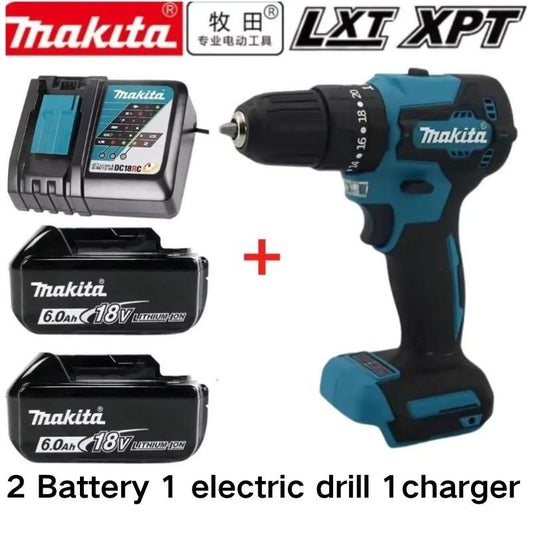 100% Original Makita 18V 5.0Ah 6.0Ah 9.0Ah Rechargeable Battery ,For Makita Power Tools Battery+charger+electric drill
