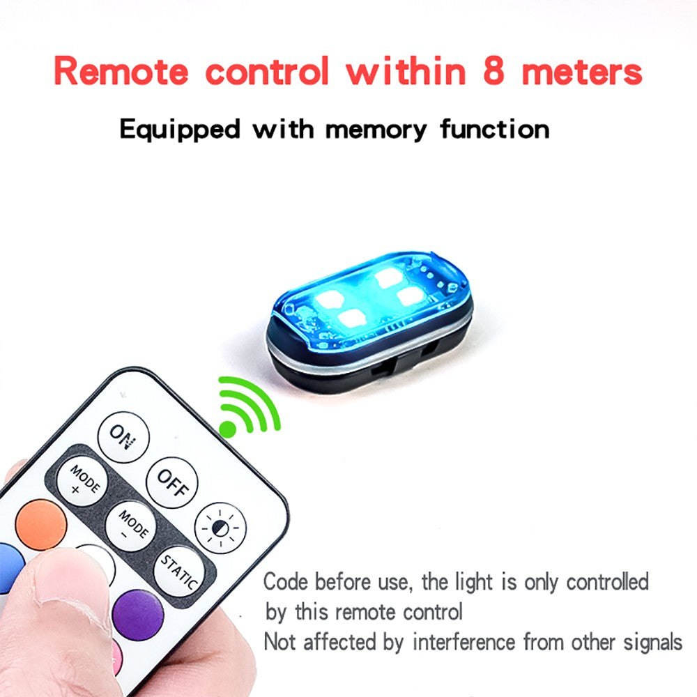 Wireless LED Strobe Light with Remote Control, USB Rechargeable Anti-collision Warning Light, High Brightness Wireless Aircraft