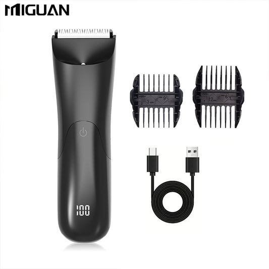 Men's body trimmer, electric shaver, electric inguinal and hair trimmer, ceramic blade male hygiene shaver trimmer