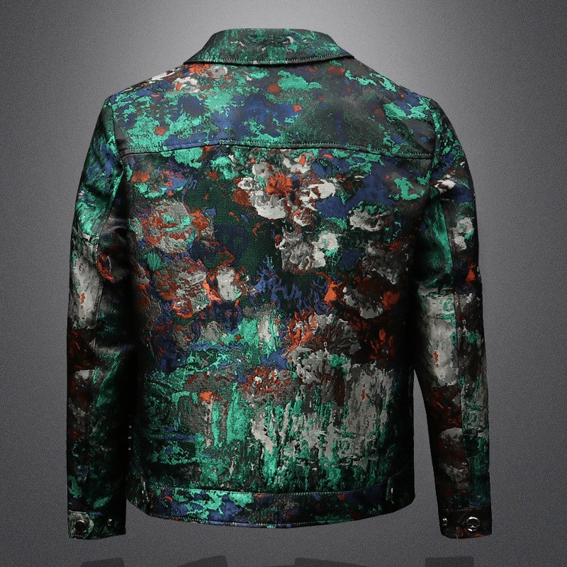 2025 Spring Vintage Jacquard Jacket Men Luxury Casual Business Social Jacket Social Streetwear Bomber Jacket Men Clothing M-4XL
