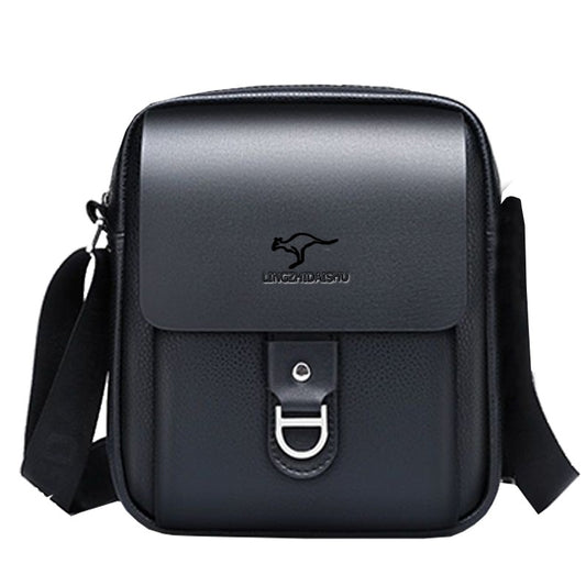 Men's Multi-Color Leather Crossbody Bag, Versatile Casual, Multi-Compartment, Daily Commuting, Stylish & Practical