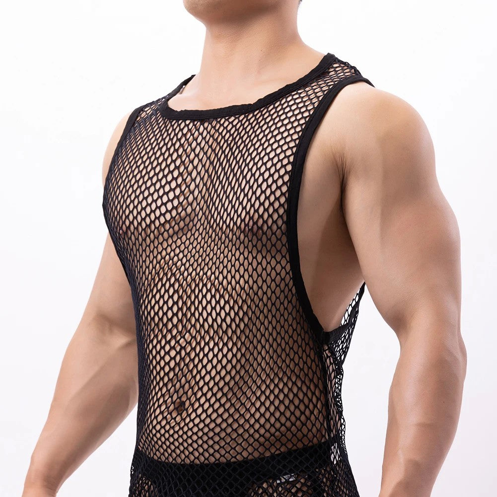 BRAVE PERSON Fashion Men Clothing Bodybuilding Gym Tank Tops Sleeveless Mesh Undershirt Fitness Workout Vest