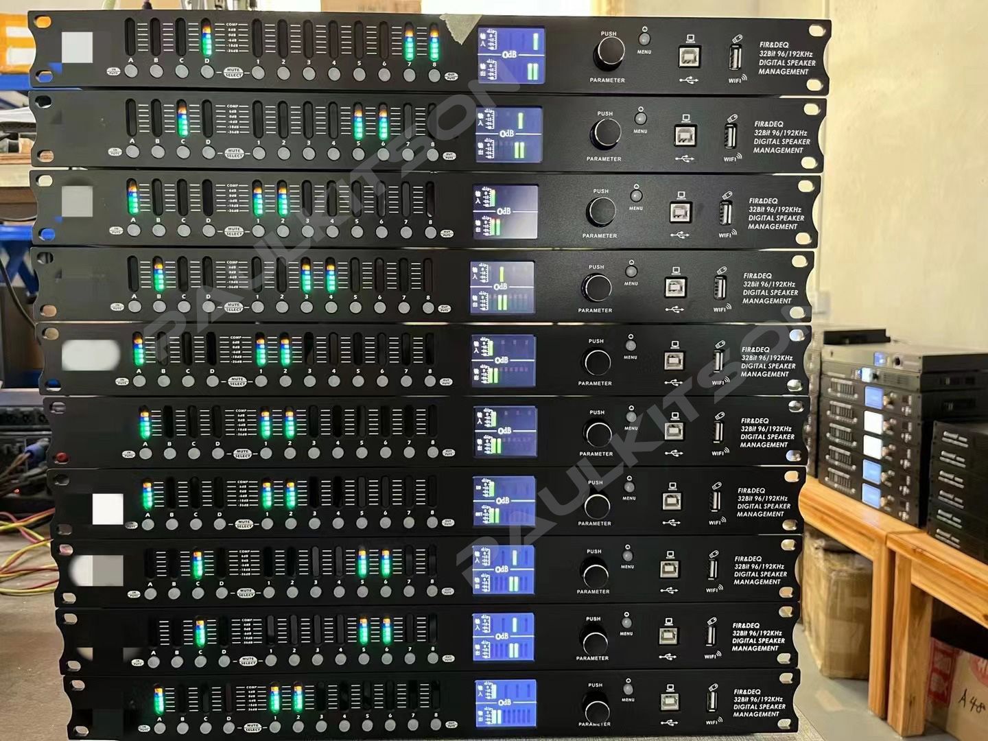 DP48X Processador de Áudio Digital Profissional 4 Entradas 8 Saídas Processador Drive Rack com RIR DEQ Sistema de Gerenciamento de Alto-falantes 192KHZ