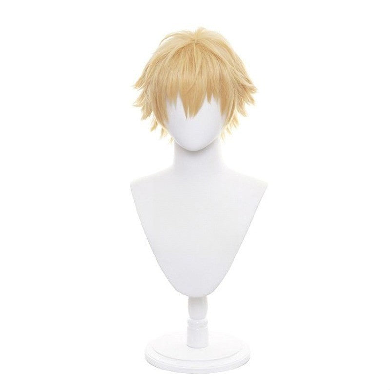 Peruca de Cosplay Denji de Chainsaw Man, Curta, Cacheada, Sintética, Anime, Coser, Fofa, para Menina, Fibra Resistente ao Calor, Uso em Festa de Halloween