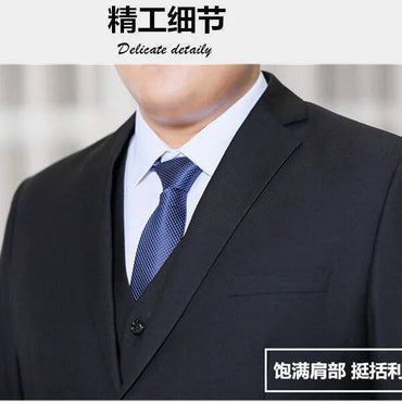 9XL Men's Korean Suit Male Jacket Dad's Business Suit For Middle-aged Formal Dress Fattened Blazer Coat Men Nightclub Black Navy