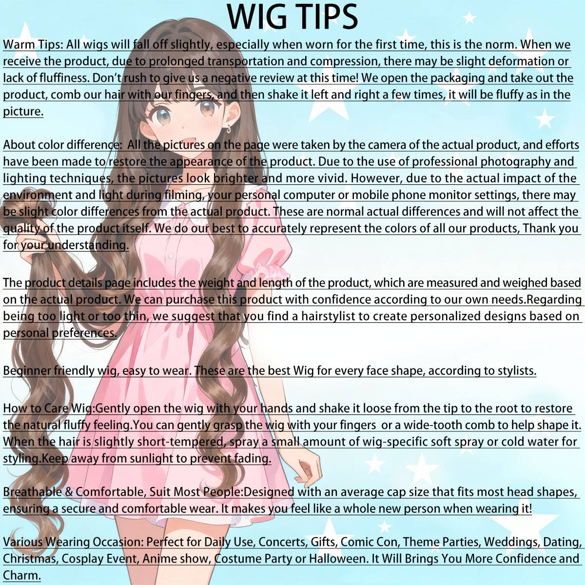 Orange Bob Wig, Fashion Short Curly Synthetic Ginger Hair for Anime Cosplay Wig for Christmas Thanksgiving Day Dress Up Wig