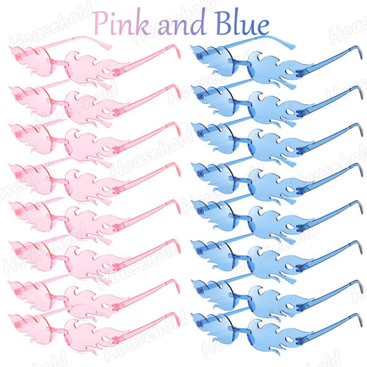 Fun Party Sunglasses Fire Flame Sunglasses Rimless Fire Sunglasses Halloween Candy Color Glasses for Christmas Favors