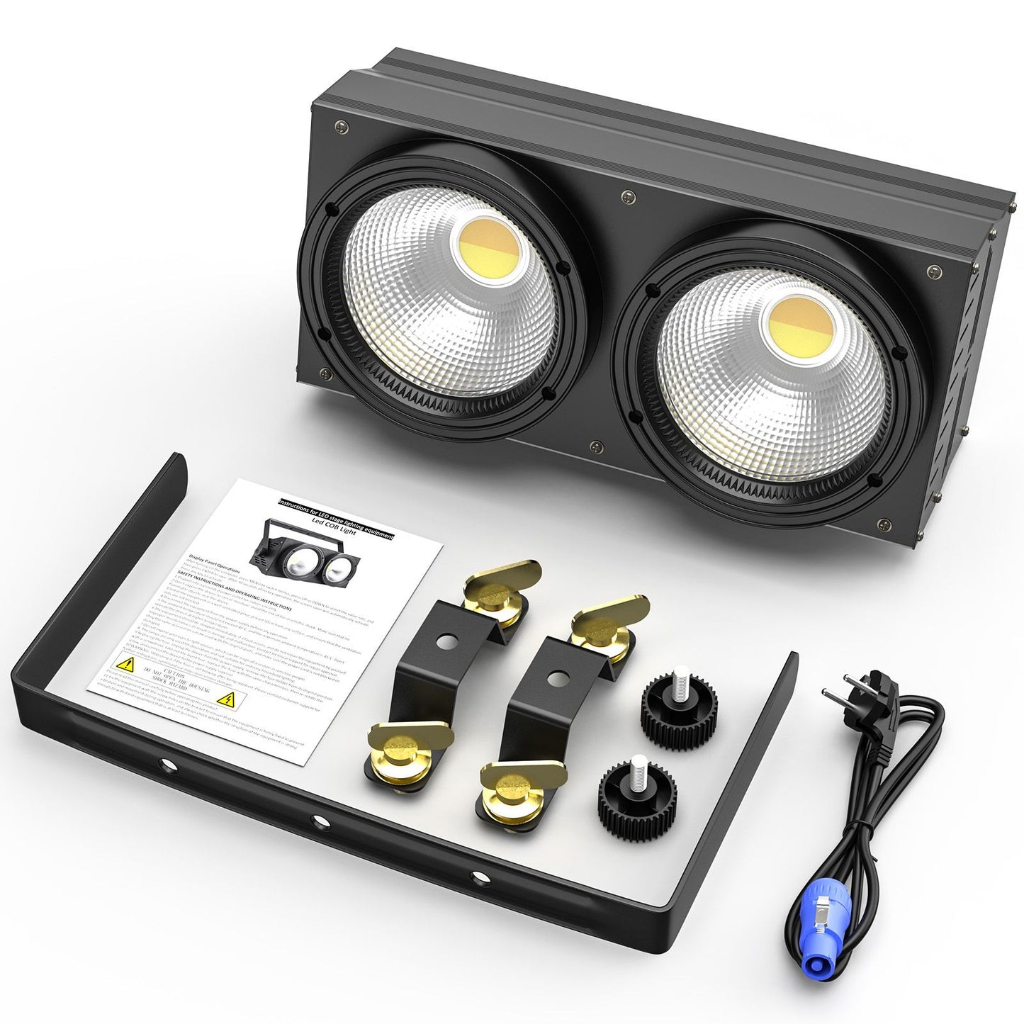 U'King 4PCS 200W COB Par Light 2x100W Blinder Lighting 2 Eyes LED 2IN1 COB Cool Warm White Lighting Party Bar DMX Stage Lighting