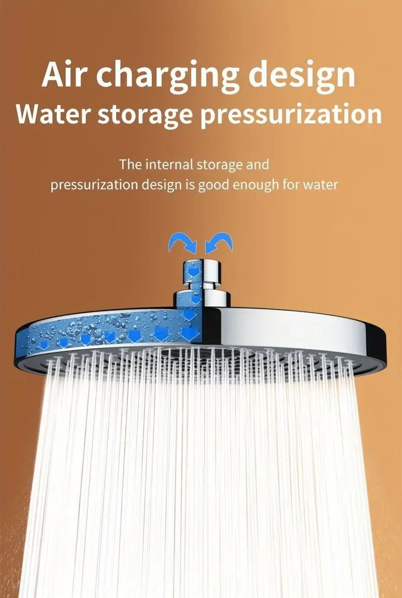 25cm Top Spray Large Water Volume Booster Shower Head Pressurized Single Head Home Bathroom Shower Head