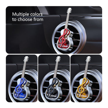 Car Aromatherapy Glass Bottle Can Be Filled with Fragrance Plating Guitar Shape Air Vent Aromatherapy Decorations