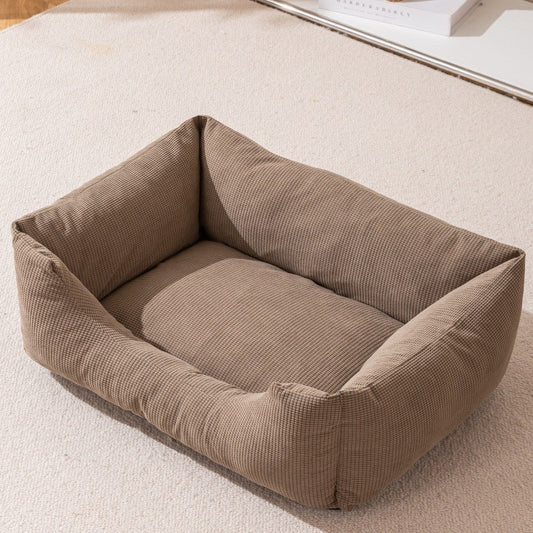Colchão para Animais de Estimação de Inverno Engrossado, Cama de Gato Quente de Veludo Cotelê, Cama de Cachorro com Cobertura, Almofada para Dormir para Filhotes de Cães Pequenos e Gatinhos Cuscino