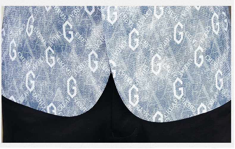 New Floral Pattern Autumn Winter Men's Suit Slim Fit Youth Formal Single Blazer Jacket