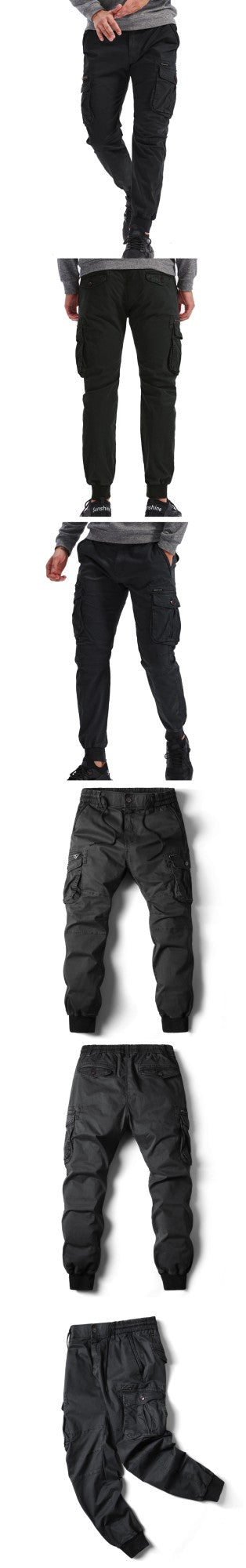 2024 New Cotton Men Cargo Pants Khaki Casual Men Tactical Joggers Cargo Multi-Pocket Fashions Black Army Trousers Work Wear