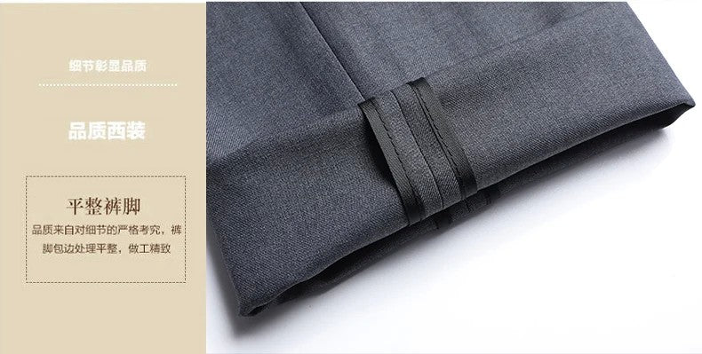 Men's 2024 Slim-fit Two-button Business Suit Professional Work Formal Two-piece Set Trousers Included S-6XL