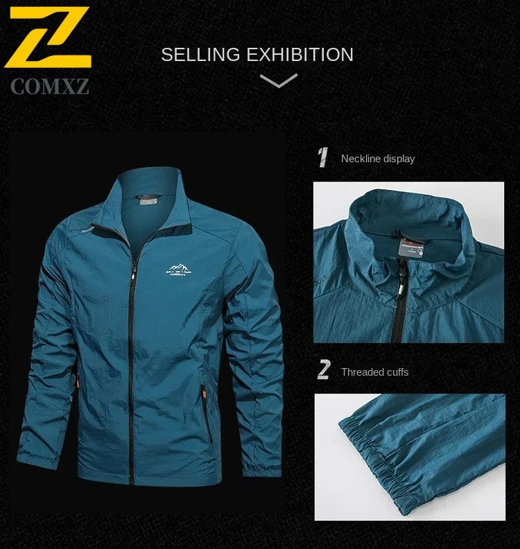 2025 Mens Sportswear Spring Summer Tracksuit 2 Piece Sets Sports Suit Sun Jacket + Pant Running Set Male Gym Exercise Clothing