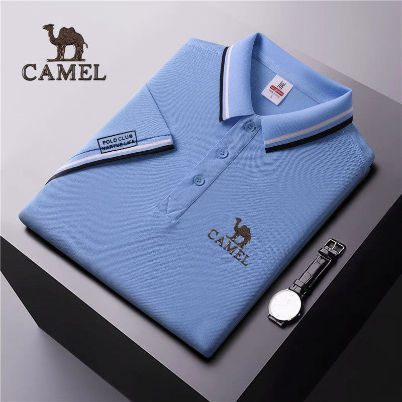 2024 Camel Authentic Badge Summer shirt short sleeved lapel t-shirt summer polo shirt cultural shirtemployee factory uniform
