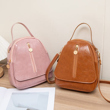 Fashion Women Mini Backpack Solid Color Soft Pu Small Backpacks Female Casual Outdoor Travel Rucksack School Baskpack for Girls