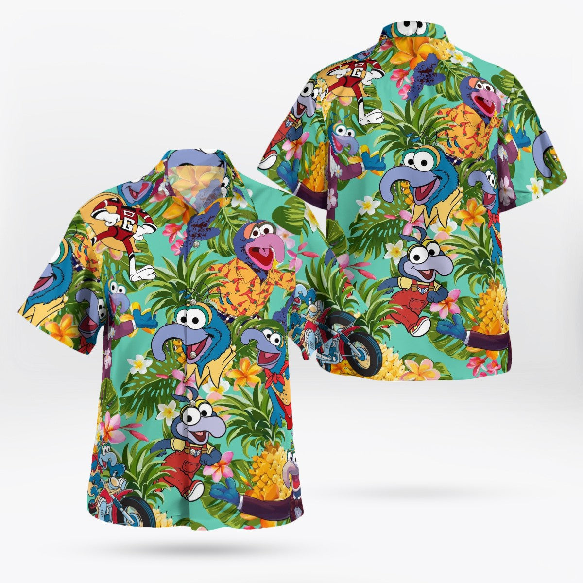 Harajuku Anime 3D Elmo Shirt Hawaiian Shirt Men's Summer Short sleeved Shirt Men's Shirt 2024 Plus Size 3xlshirt Chemistry Homme