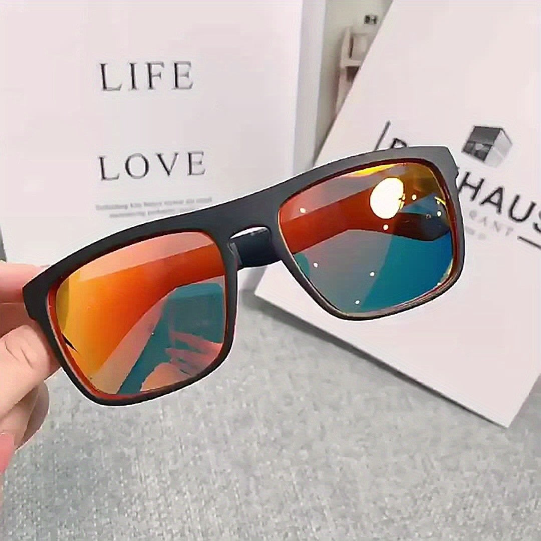 1-4PCS Men Classical Square Polarized Sports Sunglasses Lightweight PC Frame UV400 for Driving Fishing Cycling Unisex Durability