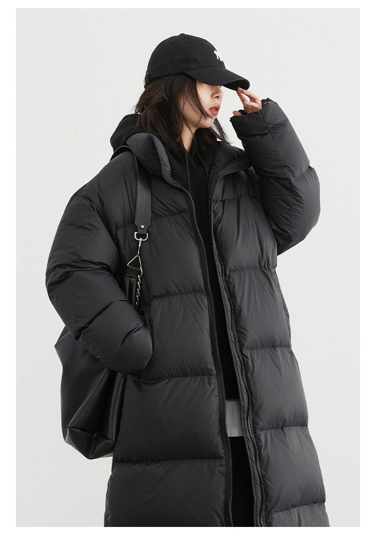 CHIC VEN Women Down Coats New Long Thick Warm Down Jackets Overcoat White Duck Down Loose Casual Jacket Autumn Winter 2023