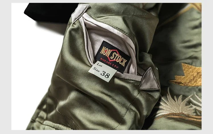 Non Stock Suka Reversible Souvenir Jacket Embroidered Sukajan Baseball Outerwear