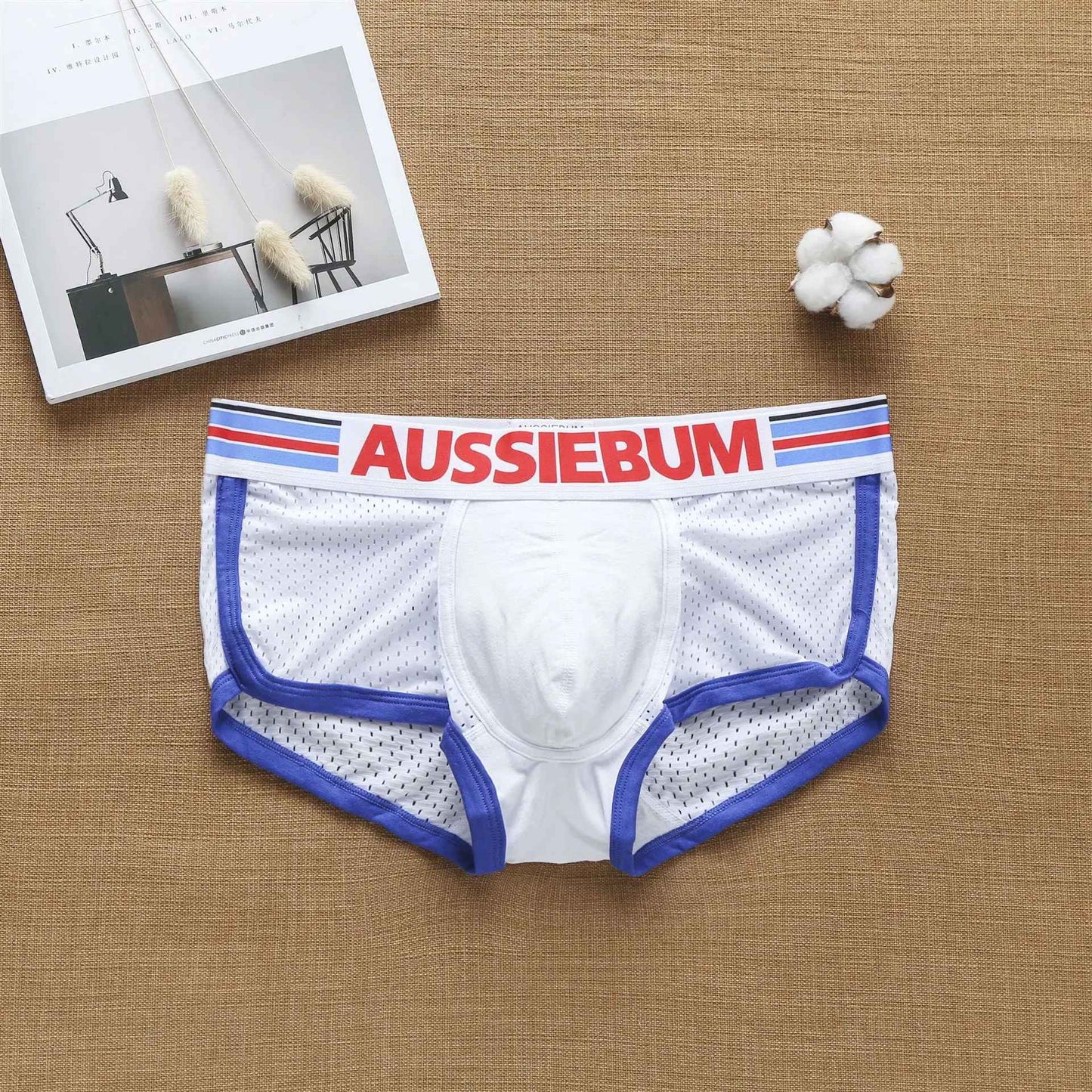 Men's boxers pure cotton mesh fashionable youth underwear student underpants