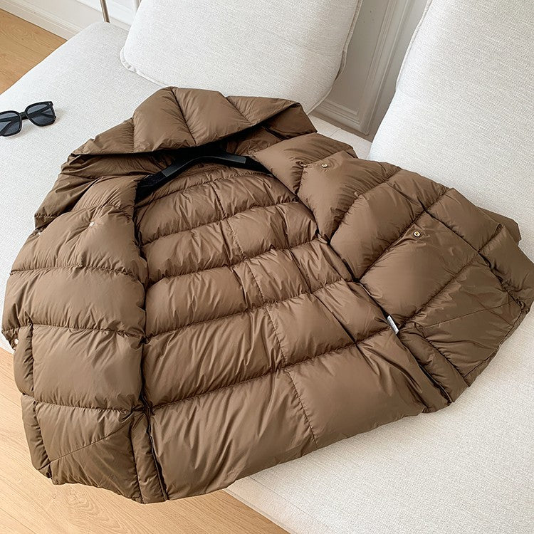 2025 Winter Women's Down Jackets Ultra Light Warm Cusual Coat Female Puffer Jacket With Belt Plus Size Hooded Short Parka