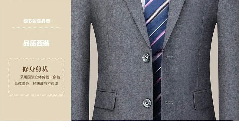 S-8XL New (Blazer+ Pants) Men's Fashion Business Gentleman Trend Slim-fit Casual Wedding Travel Plus-size Solid Color Suit