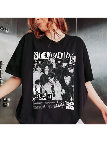 Vintage Men's and Women's Same Shirt Domination SKZ T-Shirt a casual T-shirt made of pure cotton weighing fans and friends