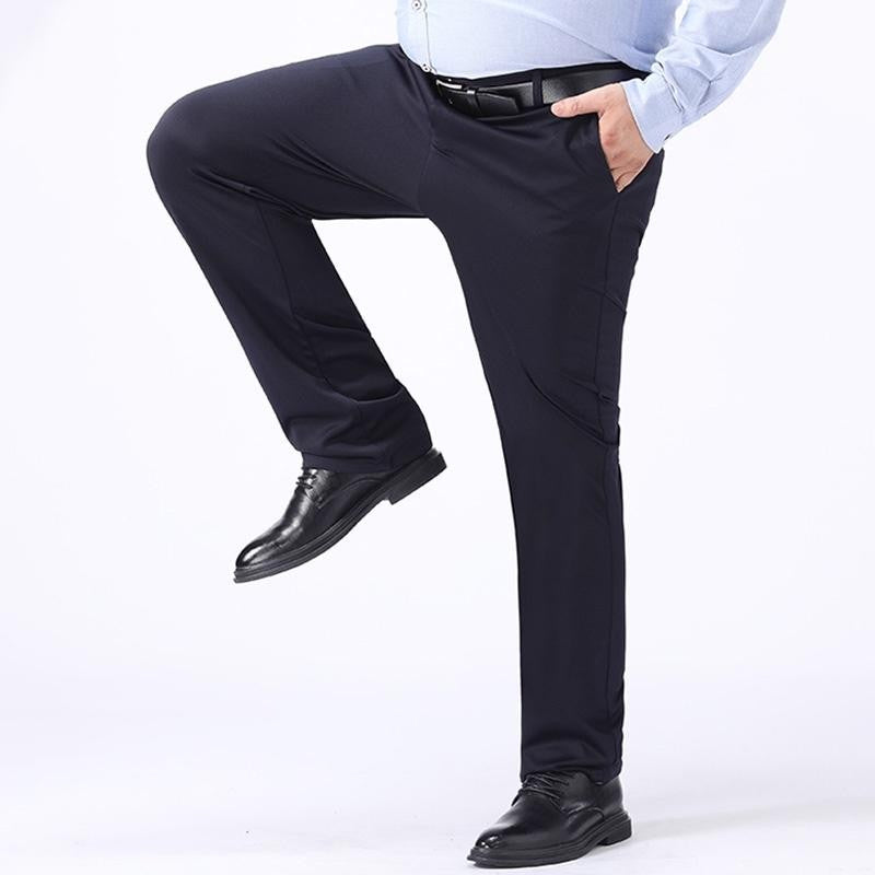 Plus Size 48 50 52 Mens Black Long Pants Casual Business Suit Pants