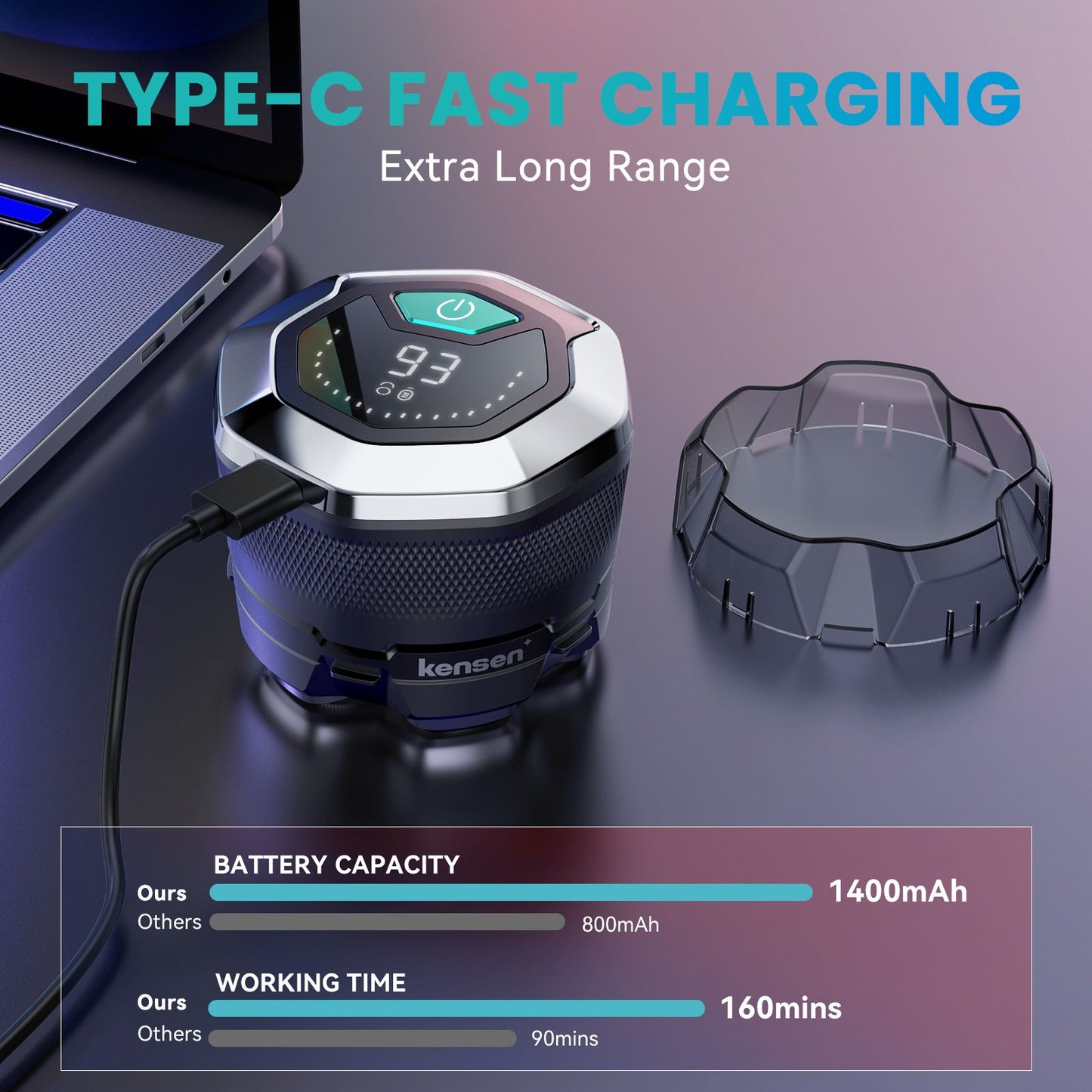 KENSEN Electric Head Shavers for Bald Men 6D Magnetic Razor Hair Trimmer USB Rechargeable LED Display Waterproof Beard Shavers